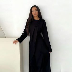 Collection Moderne 2025 Mowing Muslim avec Ensemble Abaya à Broche, Grossiste et Fabricant d'Abaya <span class=keywords><strong>de</strong></span> Dubaï, Ensemble <span class=keywords><strong>de</strong></span> 2 Pièces, <span class=keywords><strong>Tenue</strong></span> Tendance - Product Image 2