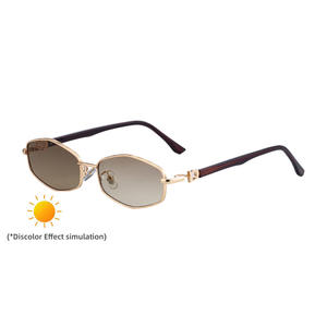 Gafas de Sol Metálicas para Mujer Wf 5G302, Lentes de PC con Protección UV400 Clase 2, Montura Negra, Estilo Europeo, Protección Solar para Exteriores - Product Image 4