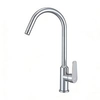 Robinet de cuisine moderne en acier inoxydable sans plomb, pivotant à 360°, avec valve en céramique chromée, mitigeur chaud/froid pour évier