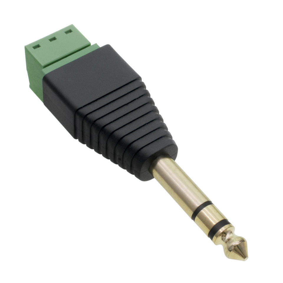Audio Adapter 6.35mm Plug with 3pin Solderless Pin Microphone Male Plug ...