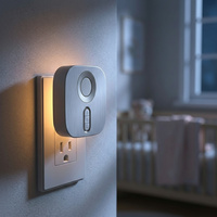 Lampu Malam LED dengan Colokan EU/US, Aktif dengan Sensor Gerak, Dapat Diredupkan Otomatis, Lampu Dinding, Lampu Samping Tempat Tidur, Pencahayaan Dalam Ruangan untuk Rumah, Kamar Tidur, Ruang Tamu.