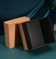 Boîte rigide en papier kraft recyclé et écologique avec couvercle et base, à bords coupés, pour vêtements et accessoires, avec couvercle amovible