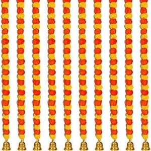 Halloween indien décoration de mariage guirlande plastique fausse <span class=keywords><strong>fleur</strong></span> de souci ficelle cloches style sud-est asiatique pour mexique jour mort - Product Image 4