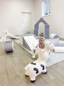 Equipo de alquiler de juego suave comercial de nuevo diseño, parque infantil interior, juegos de juego suaves para niños grises y blancos con carrusel - Product Image 5