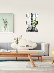 Adesivo da parete in acrilico a specchio con combinazione di diamanti e specchio adesivo stereoscopico da parete per camera dei bambini - Product Image 3