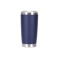 Tumbler Stainless Steel 20oz, Dinding Ganda, Terisolasi, Mug Kopi, Cangkir Vakum dengan Tutup