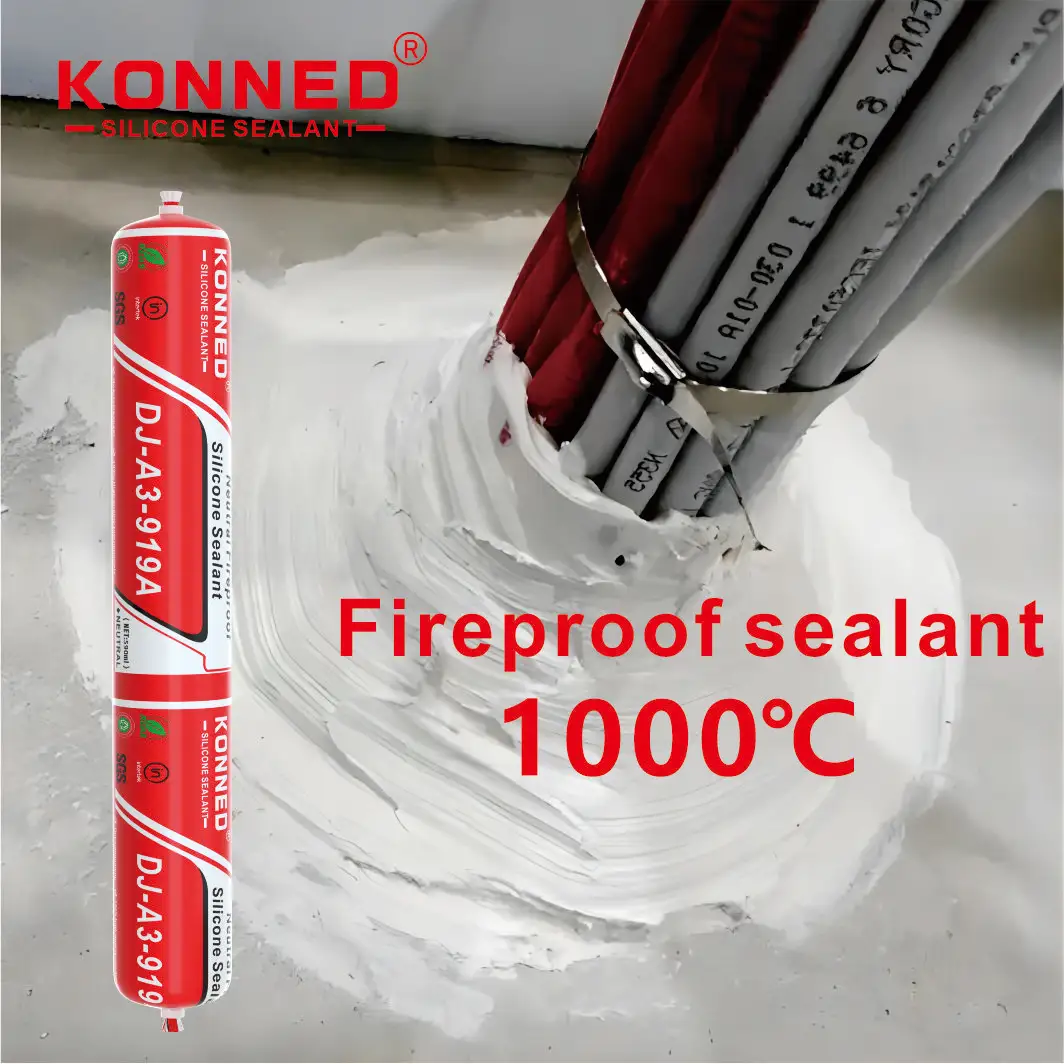 KONNED Calafetagem Silicone Selante Vidro Selagem Selante Barreira Fogo 300ml