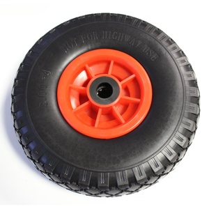 Đầy Màu Sắc Rắn PU Polyurethane Đâm Thủng Bằng Chứng Phẳng Miễn Phí PU Foam Caster Lốp Bánh Xe Cho Xe Cút Kít - Product Image 2