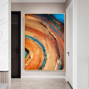 Pintura al Óleo Pintada a Mano, Arte Abstracto Moderno Minimalista, Decoración de Pared para Sala de Estar, Marco Metálico, Obra de Arte Texturizada - Product Image 3