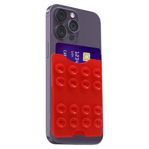 Porte-cartes de téléphone en silicone flexible <span class=keywords><strong>TikTok</strong></span> Vidéo Selfie Support de bureau Portefeuille magnétique mains libres Support d'aspiration Mode de maintien - Product Image 2