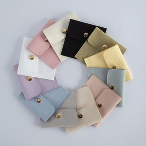 Sac carré en microfibre velours avec logo personnalisé, fermeture à pression, pour emballage de bijoux, anti-poussière, sac de rangement - Product Image 1