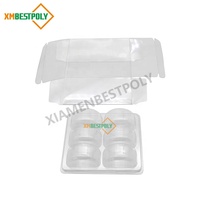 Boîte d'emballage pliable en plastique PET transparent personnalisée, 6 paquets, boîtes en plastique transparent pour macarons, biscuits, desserts, avec inserts