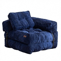 Canapé-lit moderne en forme de L convertible et pliable avec accoudoirs et oreiller pour salon et chambre à coucher
