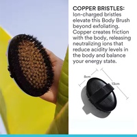 Brosse sèche en cuivre noir de marque privée exfolier réduire le stress brosse de bain en poils de cuivre logo privé brosse de bain neutre
