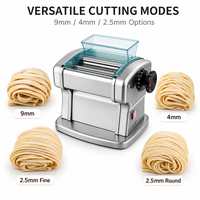 Machine à étaler la pâte et à couper les nouilles électrique professionnelle 135W en acier inoxydable pour restaurant, pizzeria, cuisine
