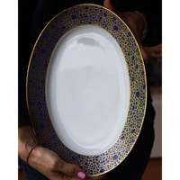 Service de table complet Richard Ginori Empire Pavone, vaisselle classique écologique, dorure en relief, pour hôtels, expédition manuelle, 0g