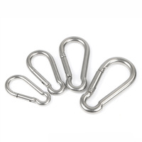 M4-M12 de sécurité robuste 304 316 mousqueton en acier inoxydable forme de gourde vis crochet à ressort argent petit crochet en métal