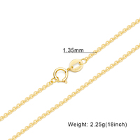 Collier chaîne en or rose 14 carats (14ct) AU585 de haute qualité, 1,35 mm, pour femme, couleur or blanc, prix de gros
