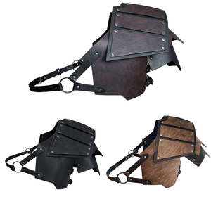 Armure d'épaule réglable en cuir PU style Viking médiéval WJF26, rétro, simple épaulette, pour Chevalier, Guerrier, Cosplay, LARP, Costume d'Halloween - Product Image 3