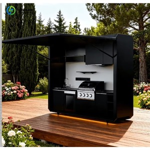 <span class=keywords><strong>Cuisine</strong></span> <span class=keywords><strong>extérieure</strong></span> modulaire moderne en alliage d'aluminium sur mesure, îlot barbecue portable, vente directe d'usine pour maison d'hôtes - Product Image 1