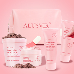 Produits de soins de la peau de marque privée masque à l'argile rose nettoyant pour le visage nettoyant pour le visage exfoliant exfoliant corps gommage ensemble de soins de la peau - Product Image 1
