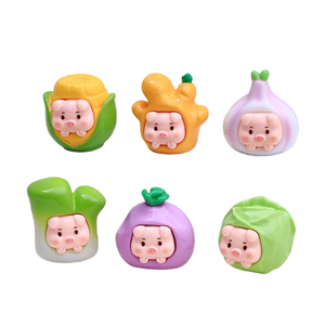 Accesorios de resina KI xiduo, material de exhibición para manualidades con pegamento, decoración tridimensional de <span class=keywords><strong>cerdito</strong></span> y verduras - Product Image 2