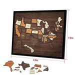 <b>Wooden</b> Usa Travel <b>Map</b> Puzzle 12x10in With Removable States For Home Decor And Travel Tracking - Product Image 5