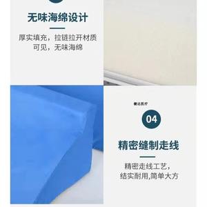 Almohada triangular azul para soporte lumbar, cojín de esponja de alta densidad para el cuidado de la espalda, uso en masajes y fitness - Product Image 4