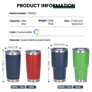 Mug de voyage isotherme en acier inoxydable à double paroi de 30 oz avec couvercle anti-fuite, compatible avec la plupart des porte-gobelets de véhicule, pour boissons chaudes/froides - Product Image 4