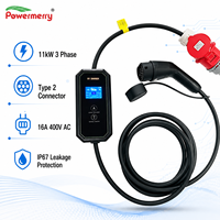 Nouveau chargeur EV portable de type 2 de 11 kW, 16 A, IP67, protection contre les fuites, utilisation domestique européenne, garage