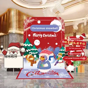 China Made Christmas Decorations Scene Setup Kindergarten Mall Ball Toss Blind <b>Box</b> Game Display Background Wall KT Board - Product Image 1