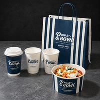 Caja de Papel Personalizada para Comida Rápida, Ensaladas, Bebidas, Papas Fritas, Pollo, Hamburguesas, Caja para Llevar de Restaurante, Tazón de Papel con Logotipo
