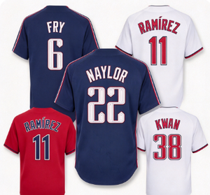 Cleveland Guardians Fry # 6 Ramirez # 11 Naylor # 22 Kwan # 38 camisetas de béisbol para hombres y mujeres, camisetas deportivas cosidas - Product Image 1