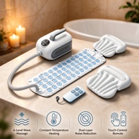 Ensemble de massage à bulles pour baignoire, tapis de massage à bulles électrique portable avec tuyau d'alimentation et télécommande pour une utilisation à domicile comme un spa