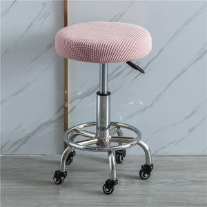 Housse <span class=keywords><strong>de</strong></span> chaise ronde pour <span class=keywords><strong>tabouret</strong></span>, housse <span class=keywords><strong>de</strong></span> chaise pivotante <span class=keywords><strong>de</strong></span> couleur unie housse <span class=keywords><strong>de</strong></span> chaise <span class=keywords><strong>de</strong></span> bureau respirante et extensible - Product Image 2