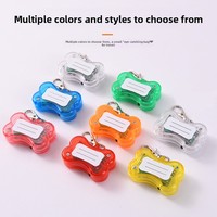 Pendentif lumineux en PVC en forme d'os de luxe, anti-perte, avec étiquette d'identification pour chiens et chats, lumière LED clignotante pour sac à dos d'animal de compagnie
