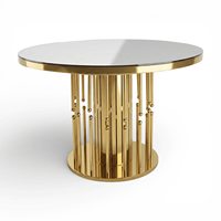 Table de banquet de mariage moderne, tables rondes en verre miroir pour les mariages