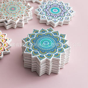 Sous-verres en porcelaine de Quanzhou, forme irrégulière, motif floral, isolants thermiques, absorbants, en céramique, pour accessoires café et thé - Product Image 3