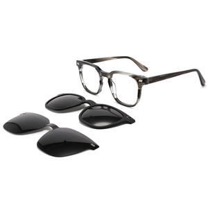 Nueva moda Vintage cuadrado dos tonos magnético Clip-On gafas de sol marcos luz azul bloqueo Gafas Lunettes De Soleil Gafas - Product Image 4