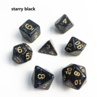 Dés à Jouer Polyédriques Starry Colors TRPG – Lot de 7 Dés en Plastique à 20 Faces