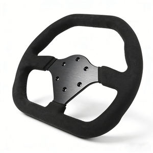 Nouveau volant de course JLH 310 mm en forme de D en Alcantara, volant universel à <span class=keywords><strong>3</strong></span> branches, anodisé noir, pour jeux de simulation de course - Product Image 3