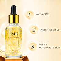 Sérum Visage Hydratant au Peptide de Luxe 24K Or, Marque Personnalisée OEM ODM, Soin Raffinant les Pores