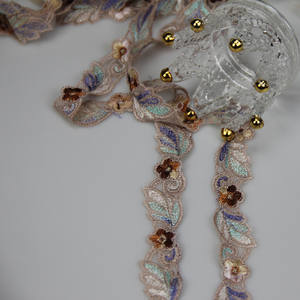 Свадебная кружевная ткань, сухая кружевная ткань высокого качества, роскошная кружевная ткань, вышитая бисером, полиэфирное кружево, этническая кружевная отделка - Product Image 5