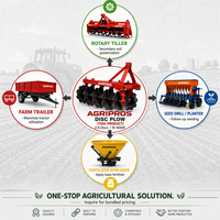 Arado de disco duradero confiable para equipo de labranza de granja agrícola con herramienta de deshierbe alimentada por tractor de engranajes