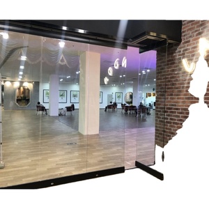 ประตูบานเลื่อนกระจกราวบันไดที่ทันสมัยอุปกรณ์ภายในห้องบันไดวิลล่า12มม. บานพับพับได้ประตูไร้กรอบสำหรับโรงรถ - Product Image 6