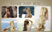 Extensions de cheveux bouclés à tresser, queue de cheval à pince effet vague d'eau, extensions de cheveux synthétiques, application facile, vente en gros