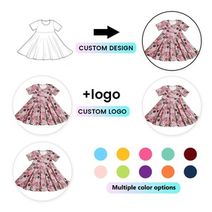 Robe à volants pour filles en viscose de bambou DH ODM Peanut Butter Jelly, imprimé PB&J Foodie, manches longues, pour le jeu actif, directement de l'usine - Product Image 4