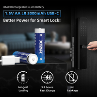 Batteries rechargeables au lithium XTAR 1200 cycles 3000 mAh 1,5 V USB-C AA Type C pour souris sans fil, récepteur, serrure de porte intelligente