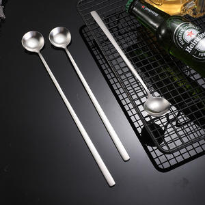 Stainless Steel Long Handle Stirring <b>Spoon</b> 304 For Coffee Dessert <b>Ice</b> <b>Cream</b> Condiment Korean Style Simple Design Adult Use - Product Image 5
