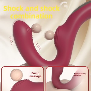 Vibrador de Punto G y Clítoris Doble OEM al por Mayor, Juguete Sexual de Mano - Morado/Rojo Rosa, 1 Año de Garantía, Marca Privada - Product Image 2